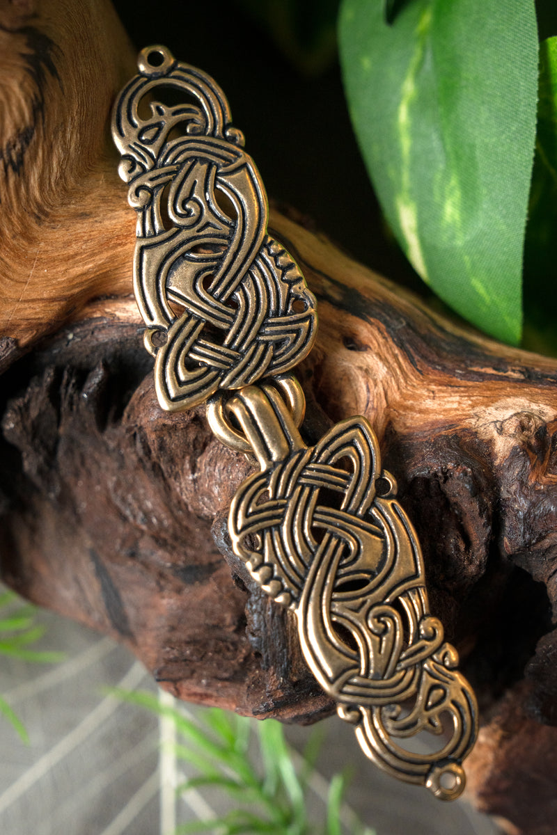 Viking mantelsluiting met draken, brons