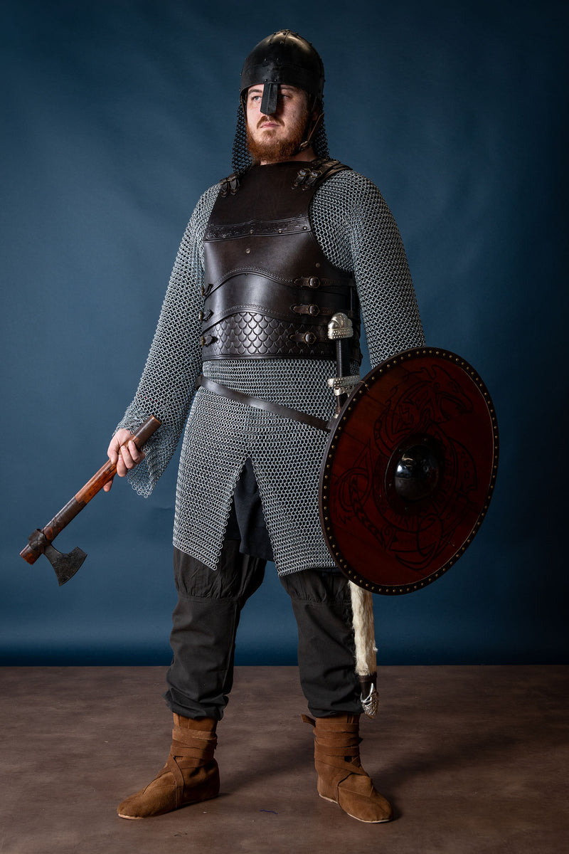 Leren kuras Gawain, zwart