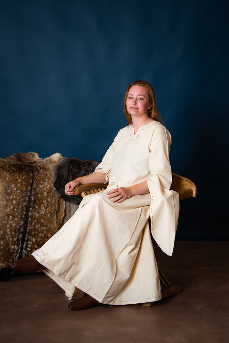 Middelalderlig kjole Begina, naturlig