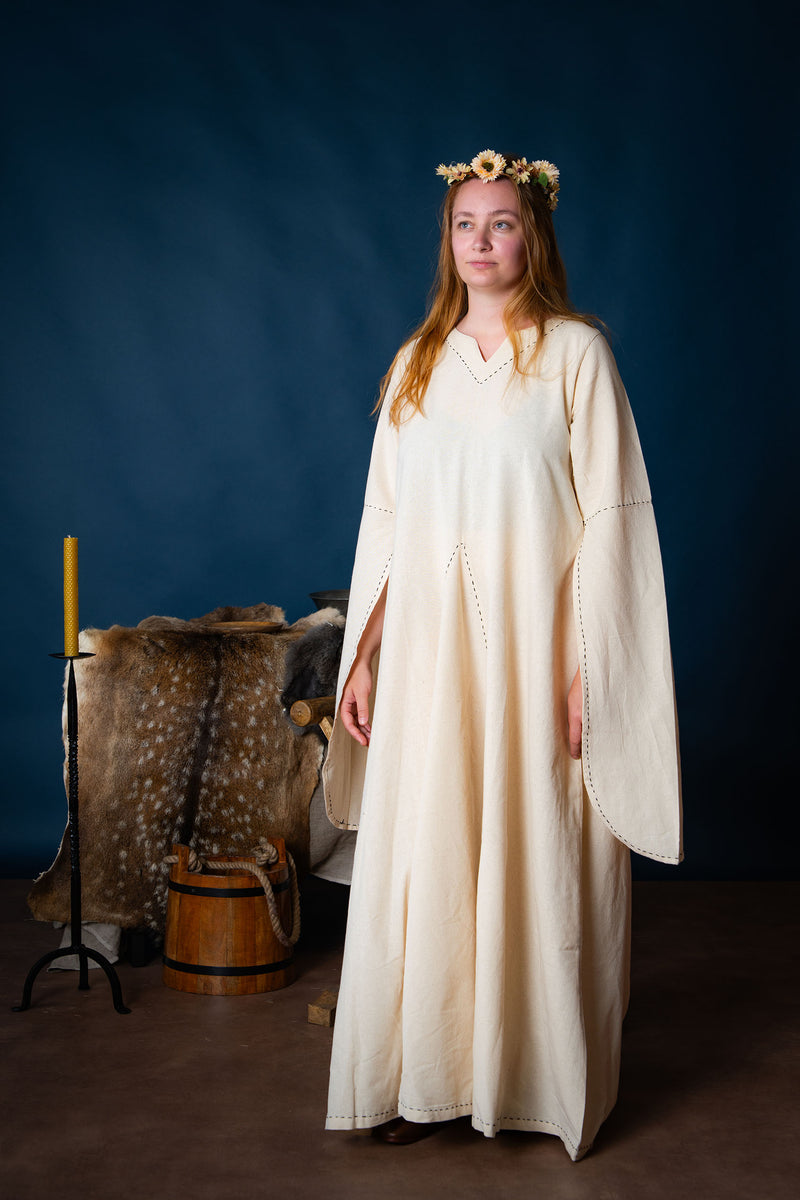 Middelalderlig kjole Begina, naturlig