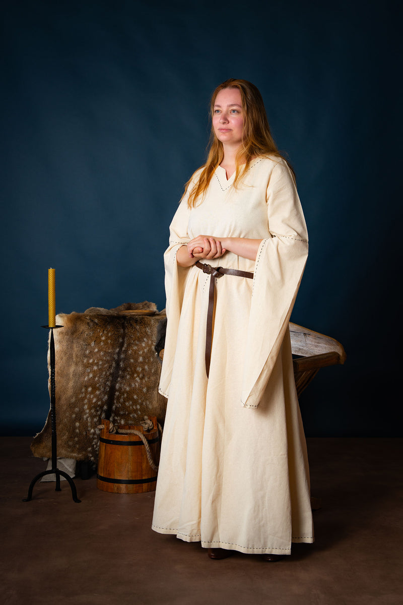 Middelalderlig kjole Begina, naturlig
