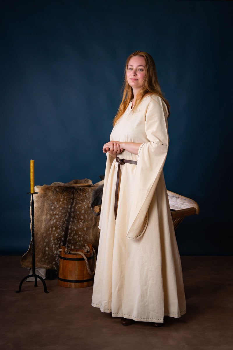 Middelalderlig kjole Begina, naturlig