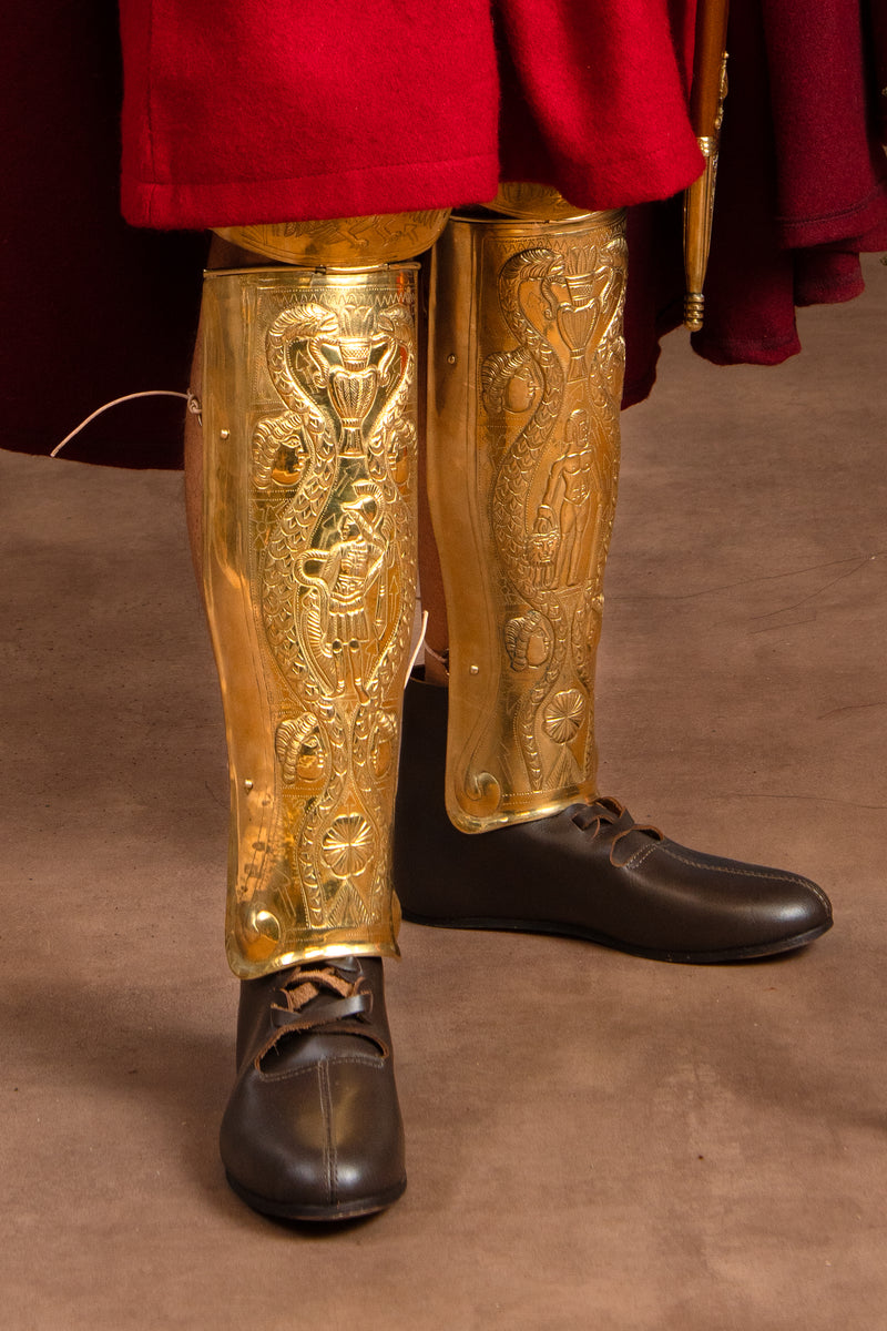 Praetoriaanse Garde scheenbeschermers, ocrae, messing, 1-1.2 mm