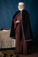 Bestickte Mantel Lyra, schwarz, Wollmischung 