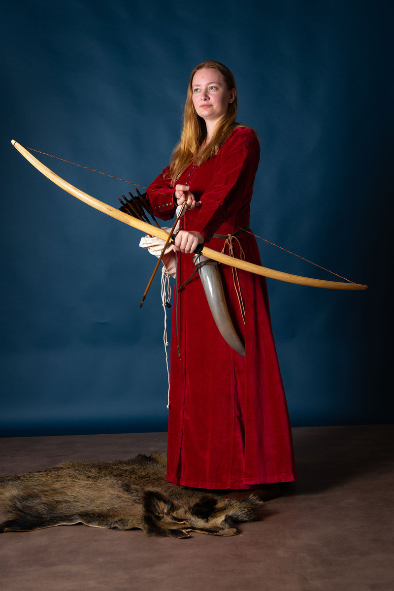 Fluwelen cotehardie Christina, rood