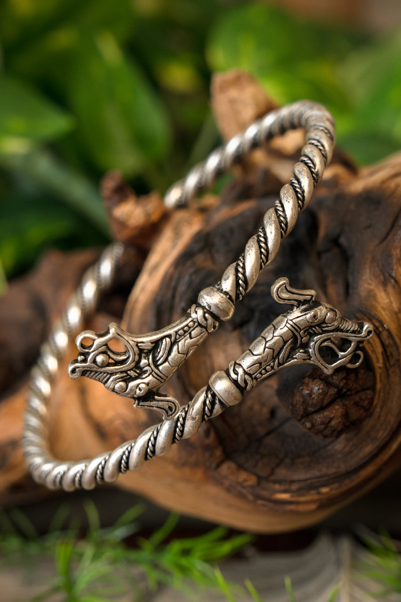 Viking bovenarmband Haithabu, verzilverd brons