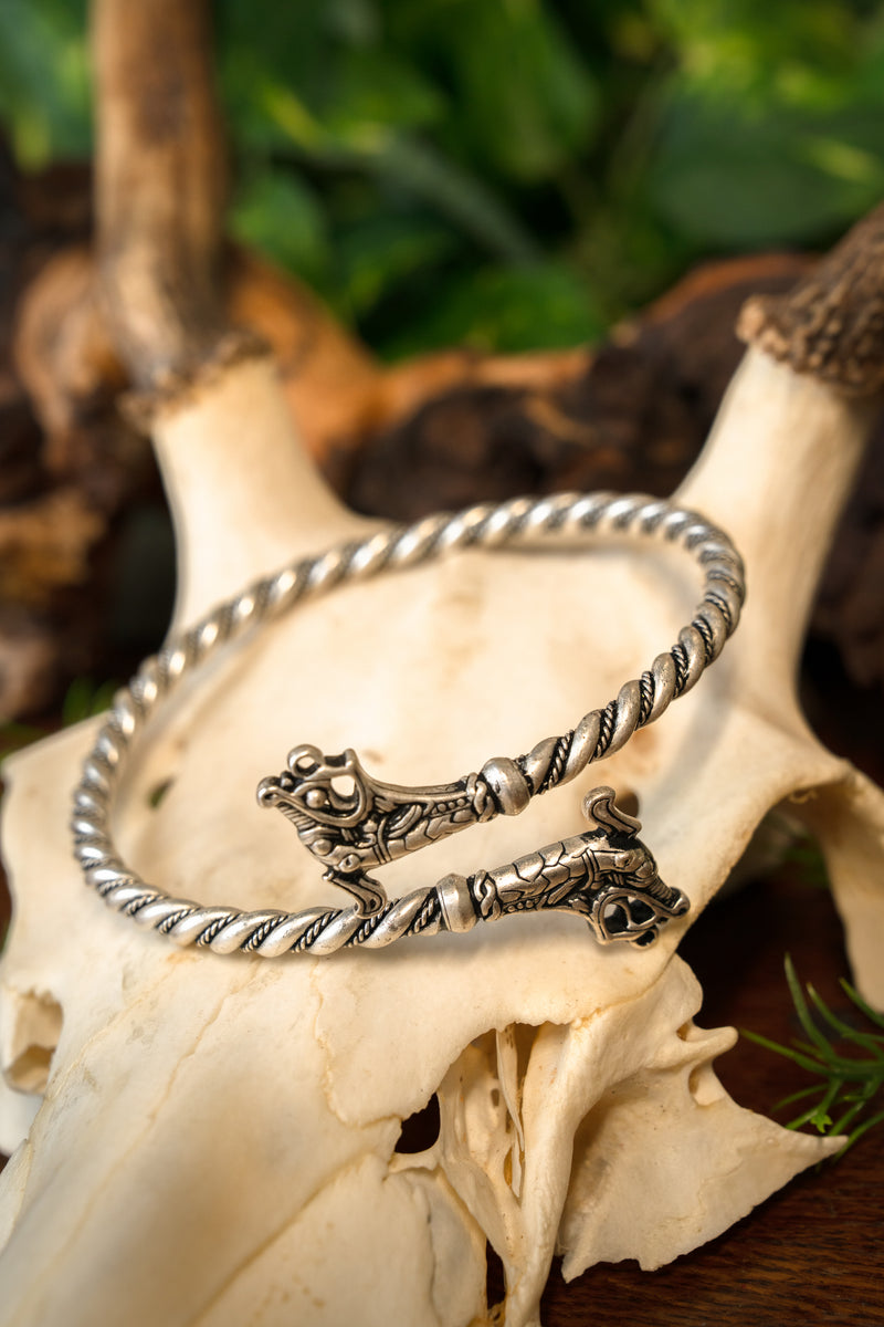 Viking bovenarmband Haithabu, verzilverd brons