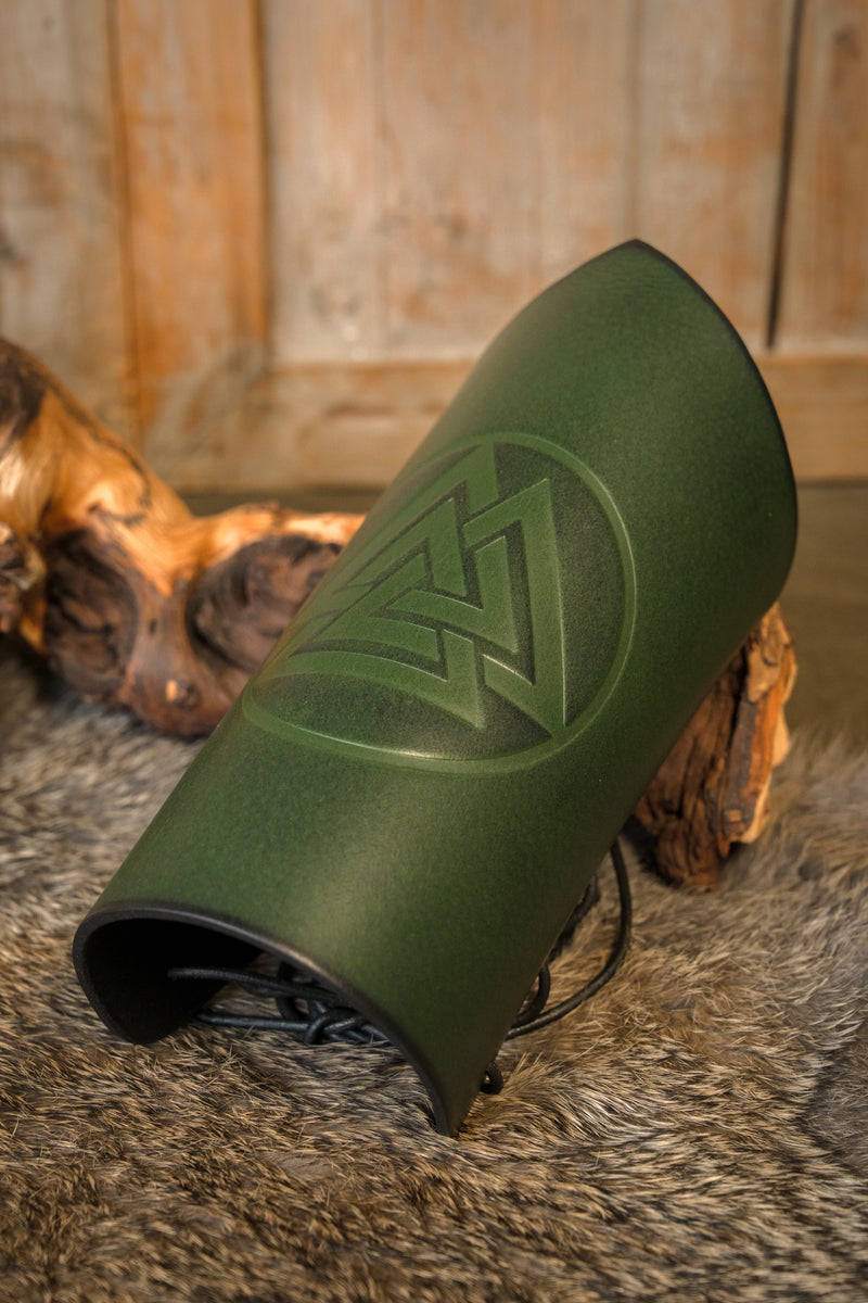 Bracers de cuero Valknut, verde 