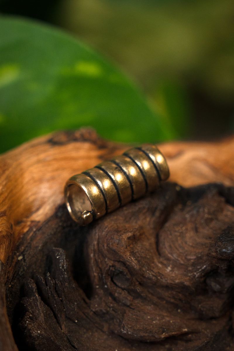 Viking hair / beard bead, bronze