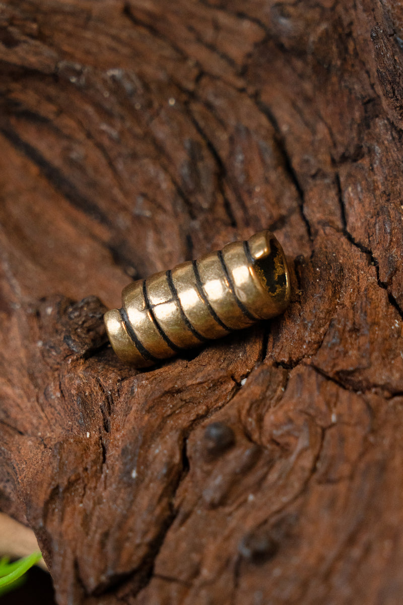 Viking hair / beard bead, bronze