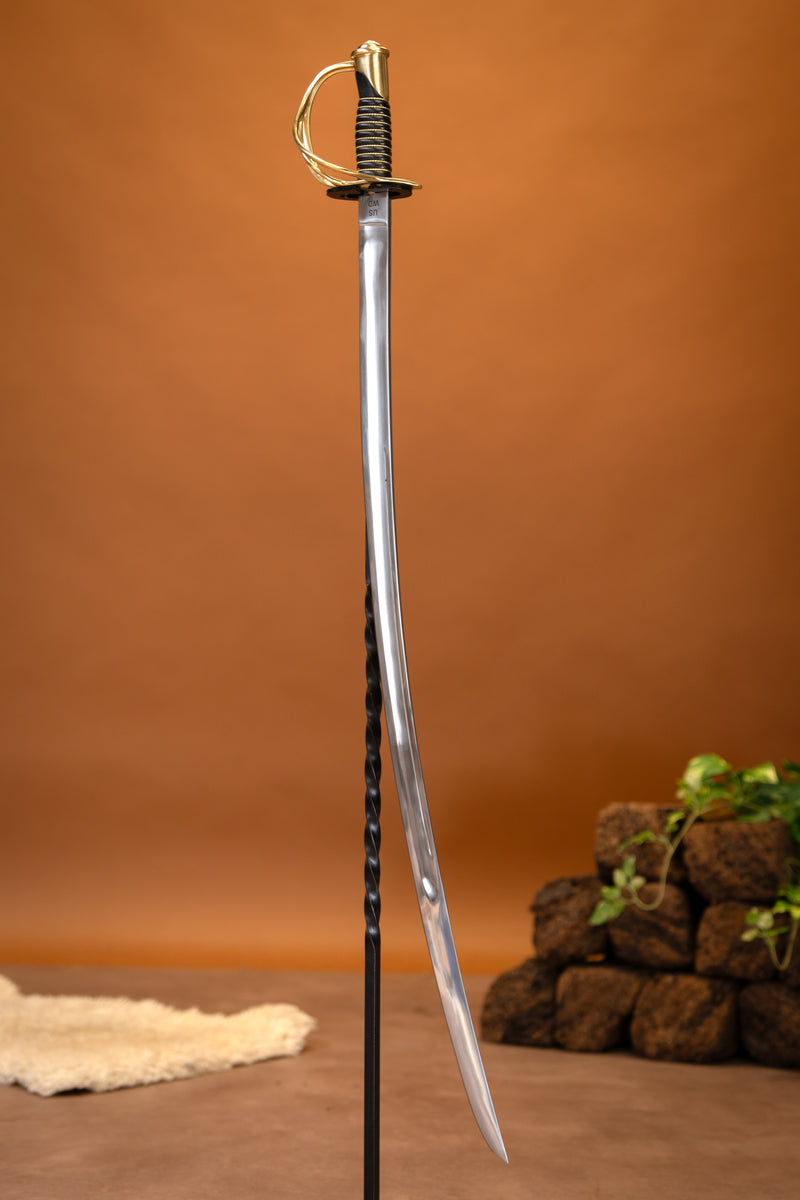 1840 US Army cavalerie sabel met schede, semi-scherp