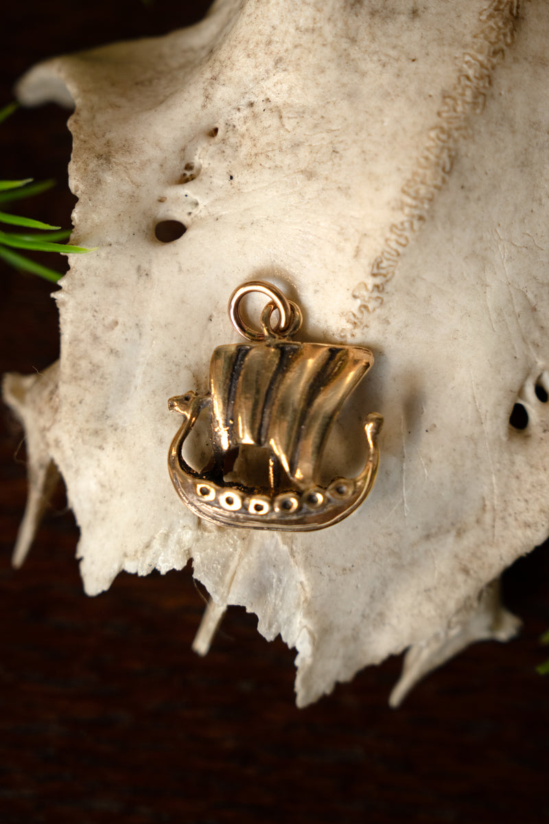 Viking ship made of bronze, brass