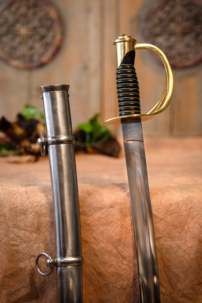 1840 US Army cavalerie sabel met schede, semi-scherp