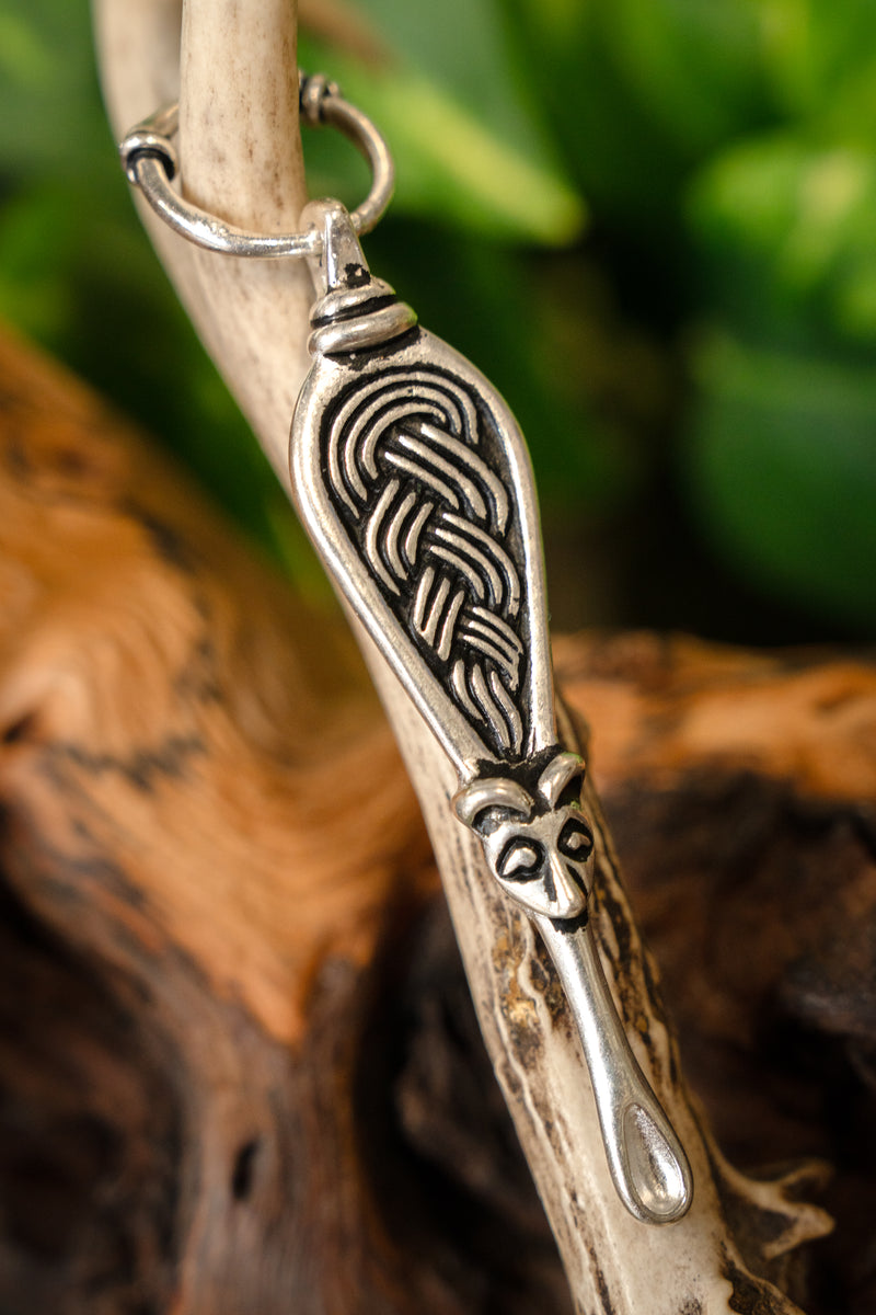 Cucchiaio auricolare vichingo Adelsö, bronzo argentato 