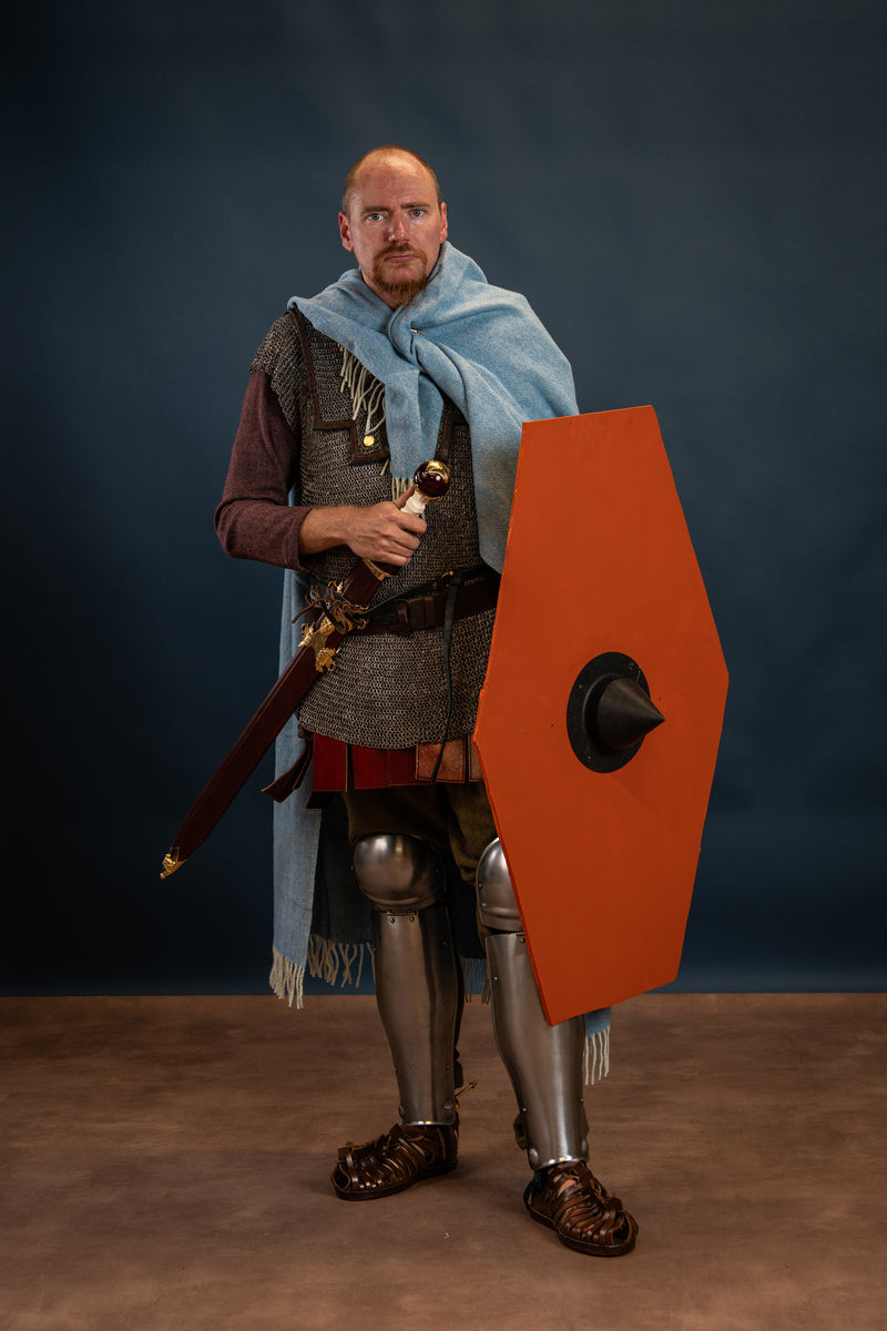 100% wool blanket / cloak, herringbone, blue