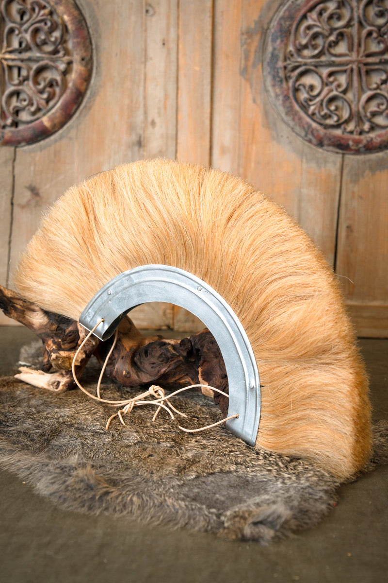 Fond métallique romain crête de casque, blanc 