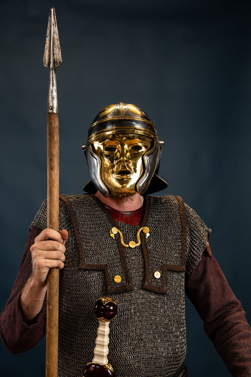 1e eeuwse Romeinse cavaleriehelm met larva-masker, 1.3 mm