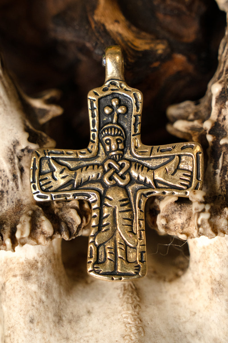 Gotland Viking gioiello a croce, bronzo 