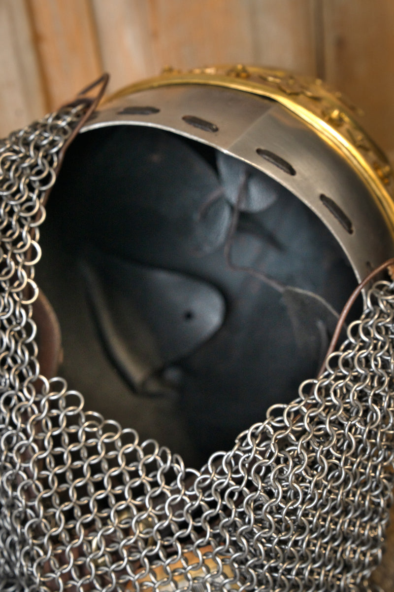 Bascinet hjelm Robert the Bruce, 1,6 mm 