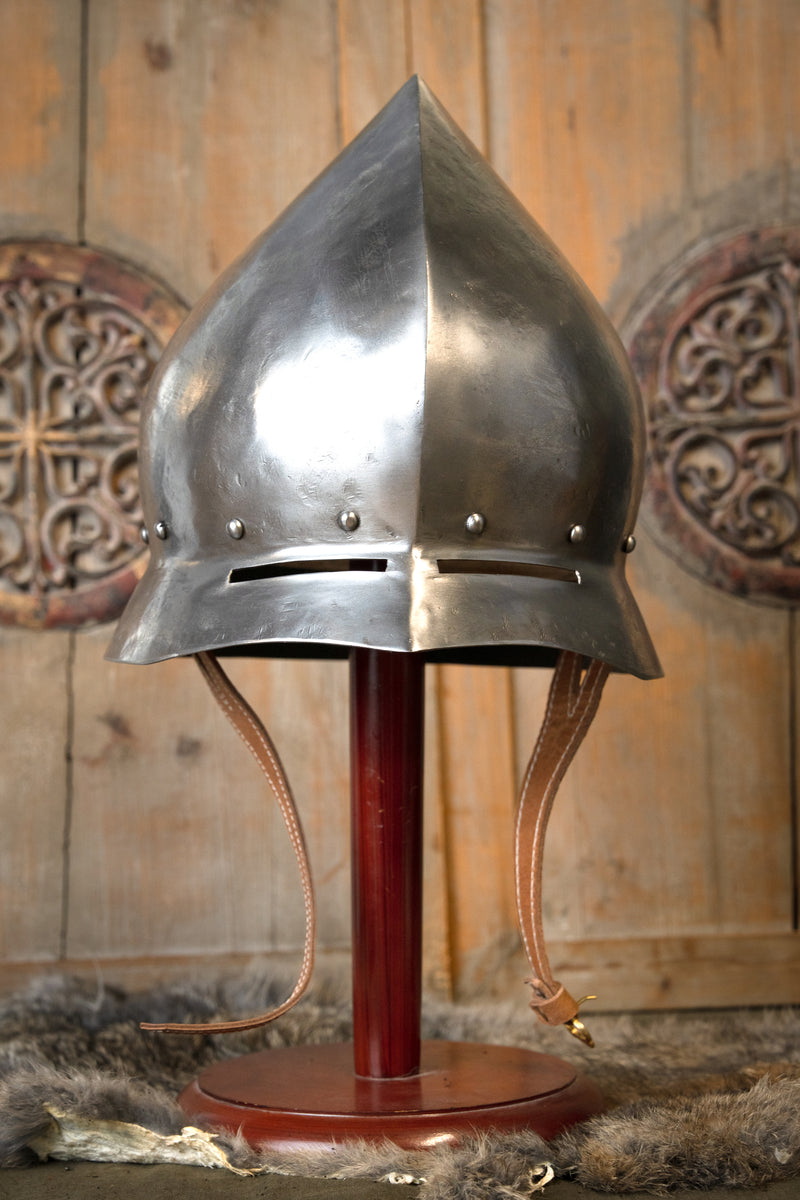 chapel de fer allemande du XVe siècle avec finition antique, 1,6 mm 