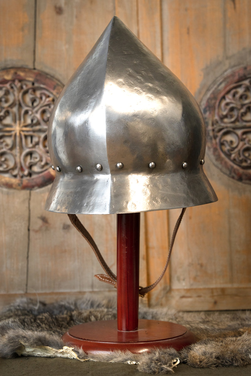 chapel de fer allemande du XVe siècle avec finition antique, 1,6 mm 