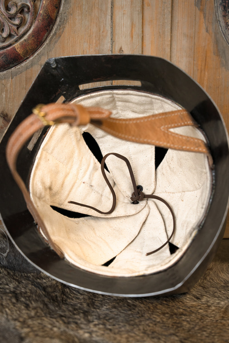 chapel de fer allemande du XVe siècle avec finition antique, 1,6 mm 