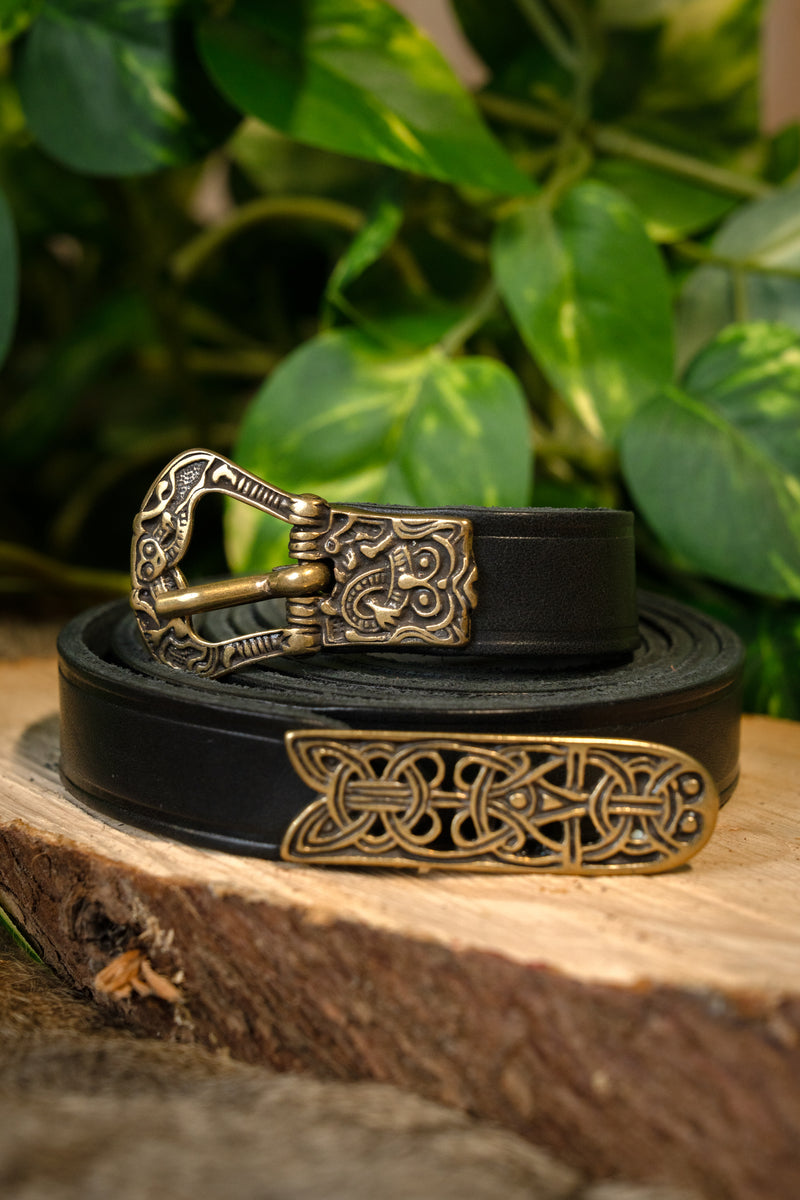 Birkariem, sort, messing, 165 cm 