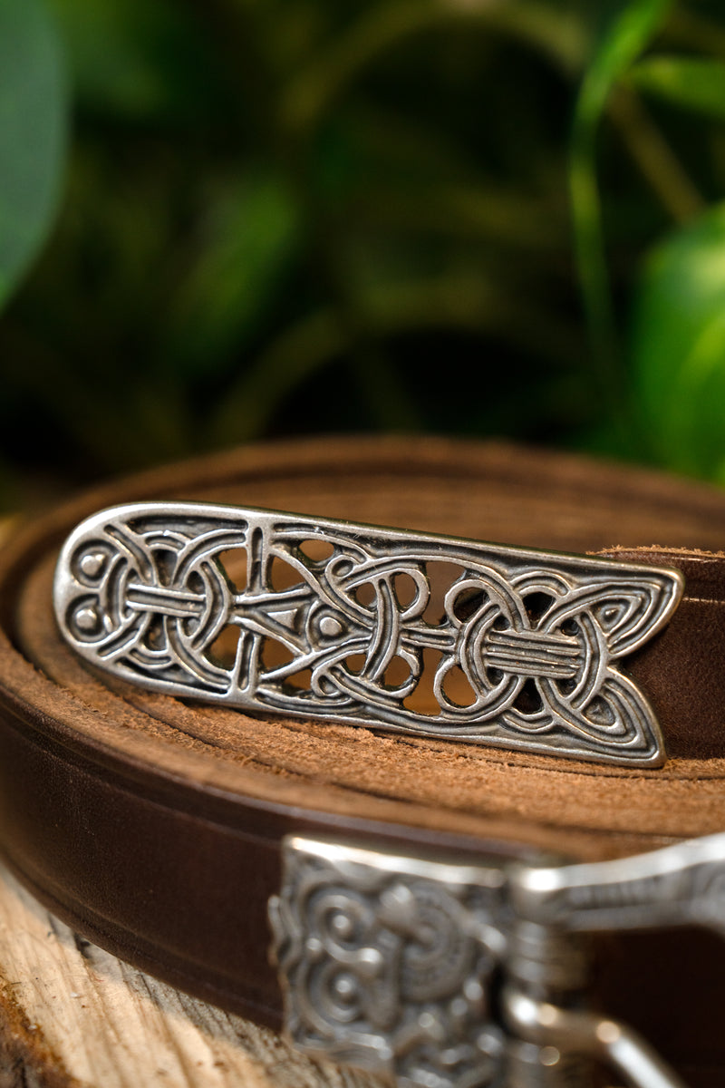 Birkariem, verzilverd, 165 cm, bruin