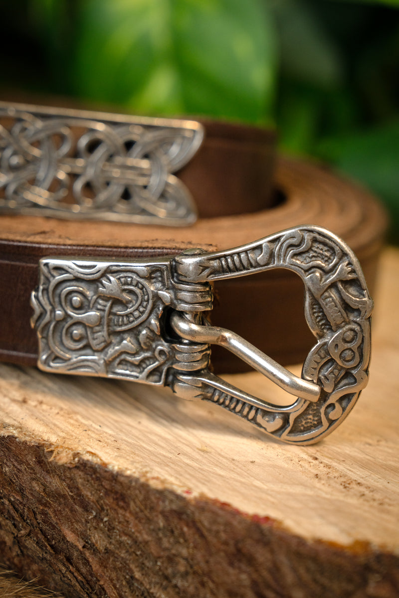 Birkariem, verzilverd, 165 cm, bruin