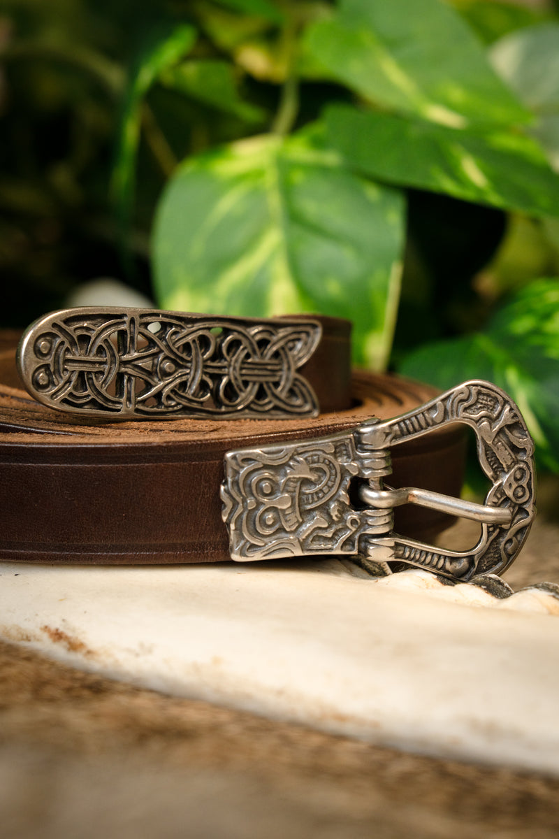 Birkariem, verzilverd, 165 cm, bruin