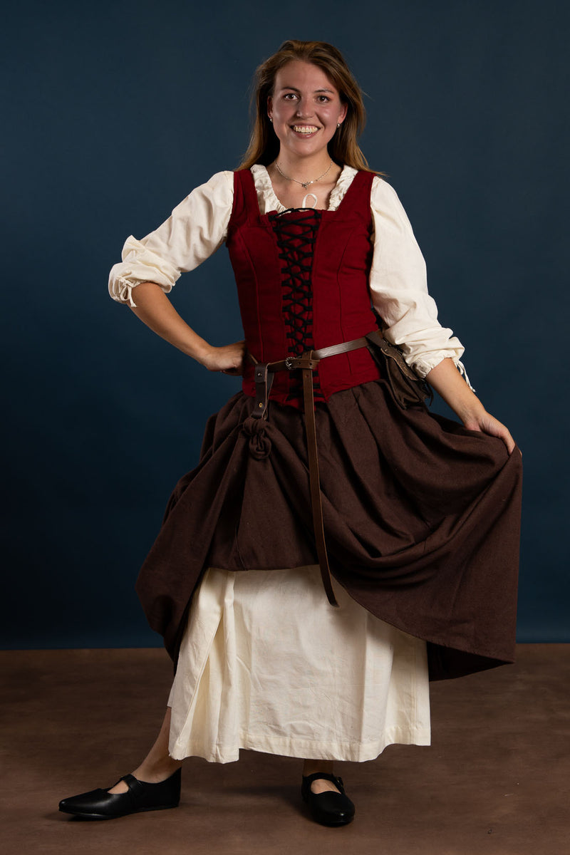 Spódnica otwarta, brązowa