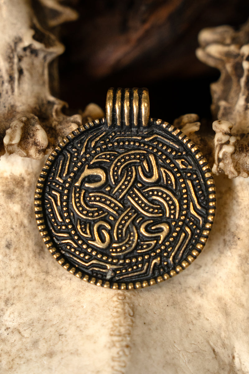 Anglo -Saxon Snake Amulet, brąz