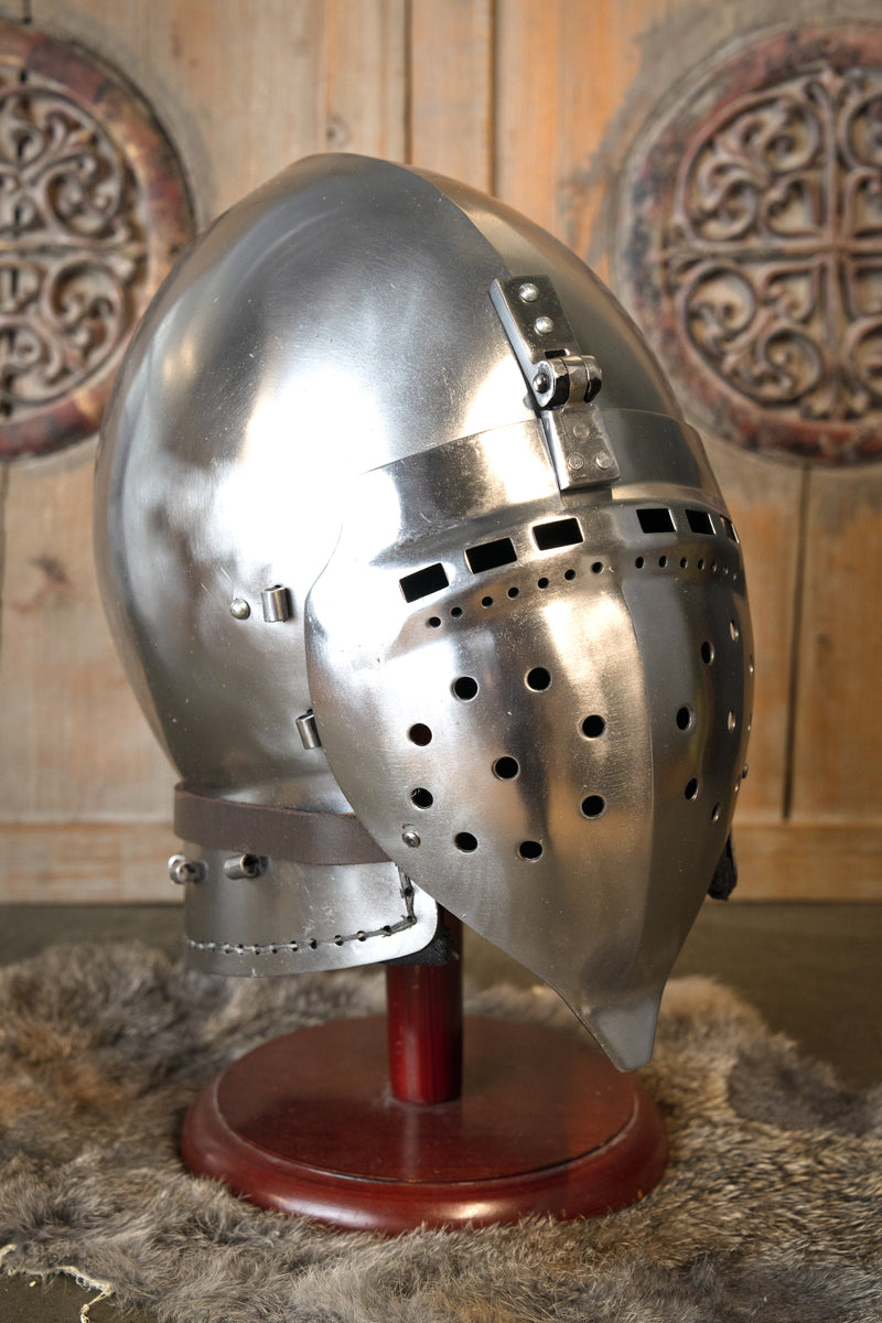 14e eeuwse klappvisier bascinet, 1.6 mm