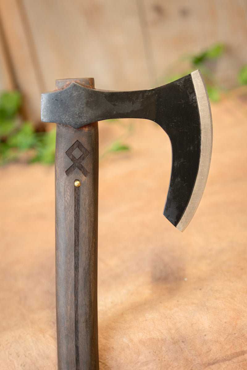 Ensemble viking Othala hache et couteau, semi-affûté 