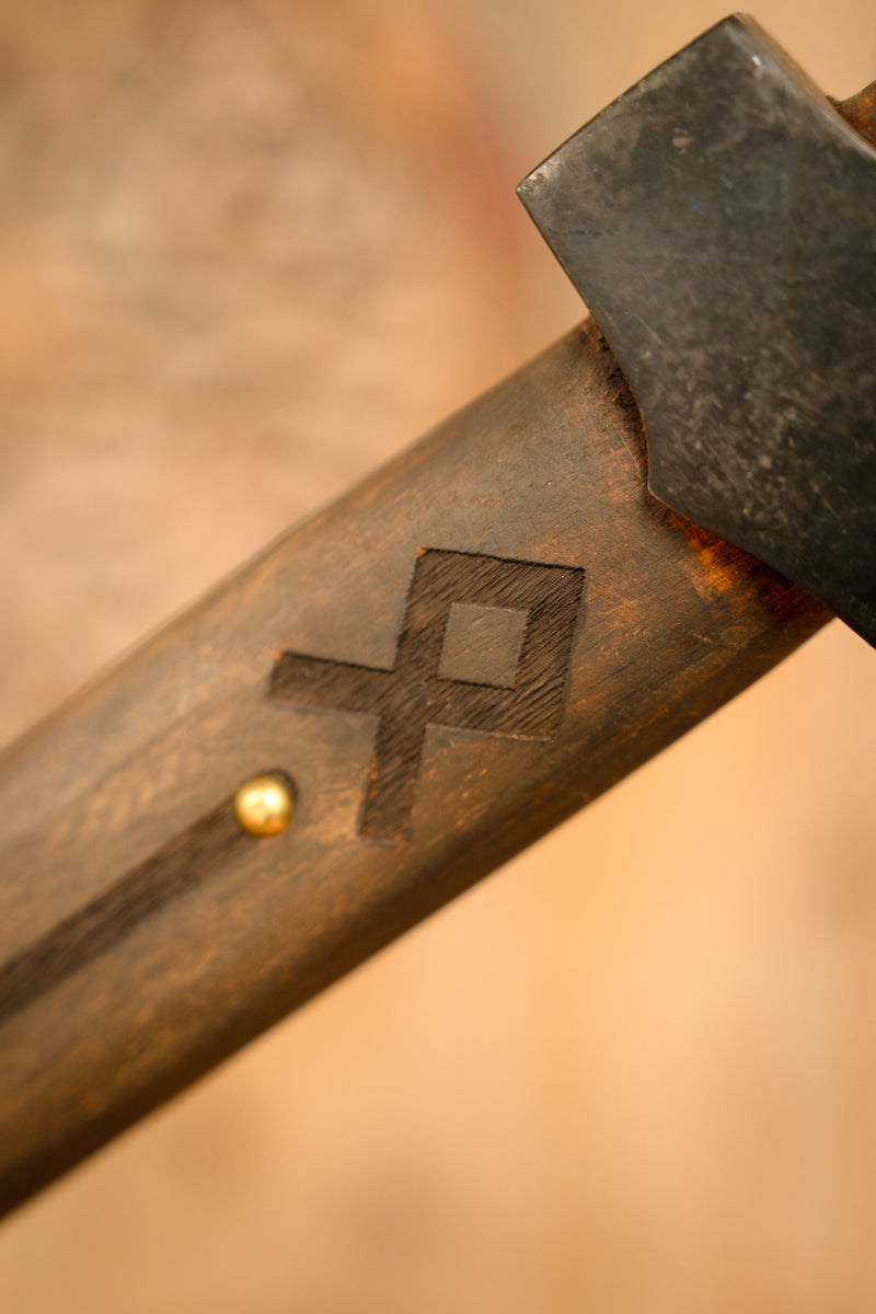 Viking set Othala axe and knife, semi-sharp