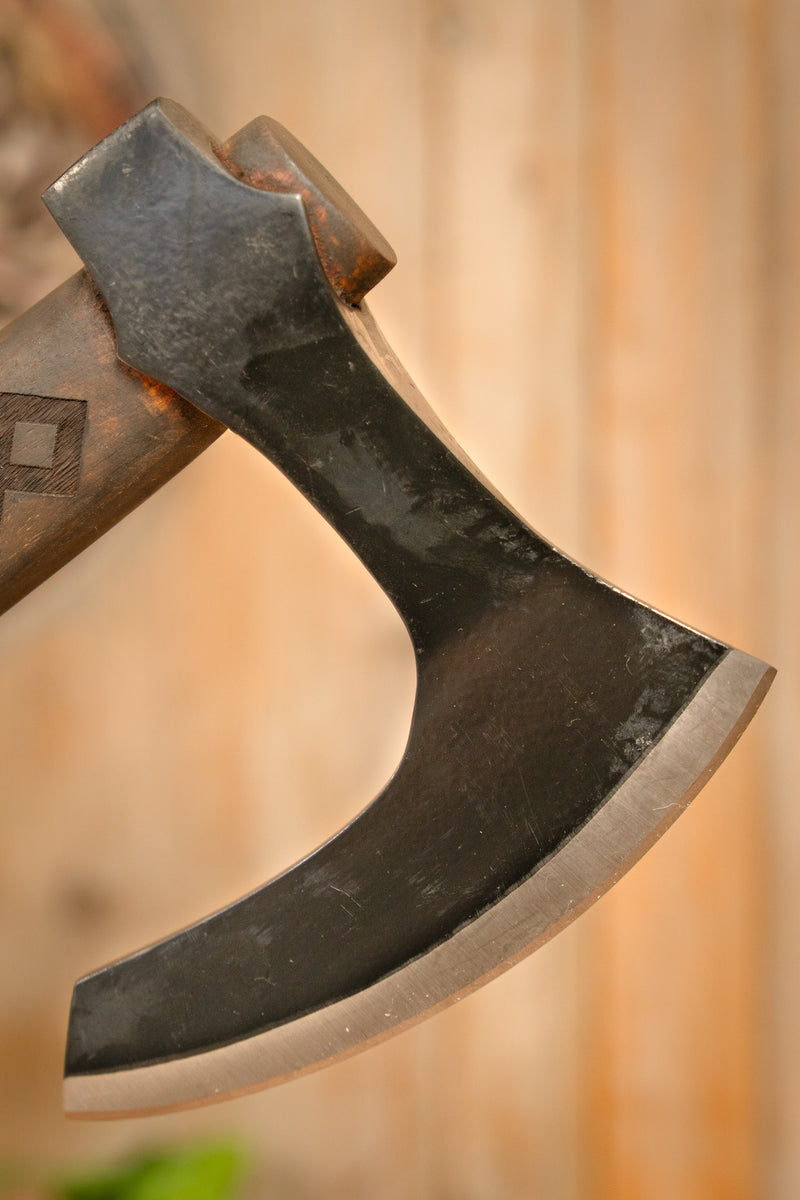 Viking set Othala axe and knife, semi-sharp