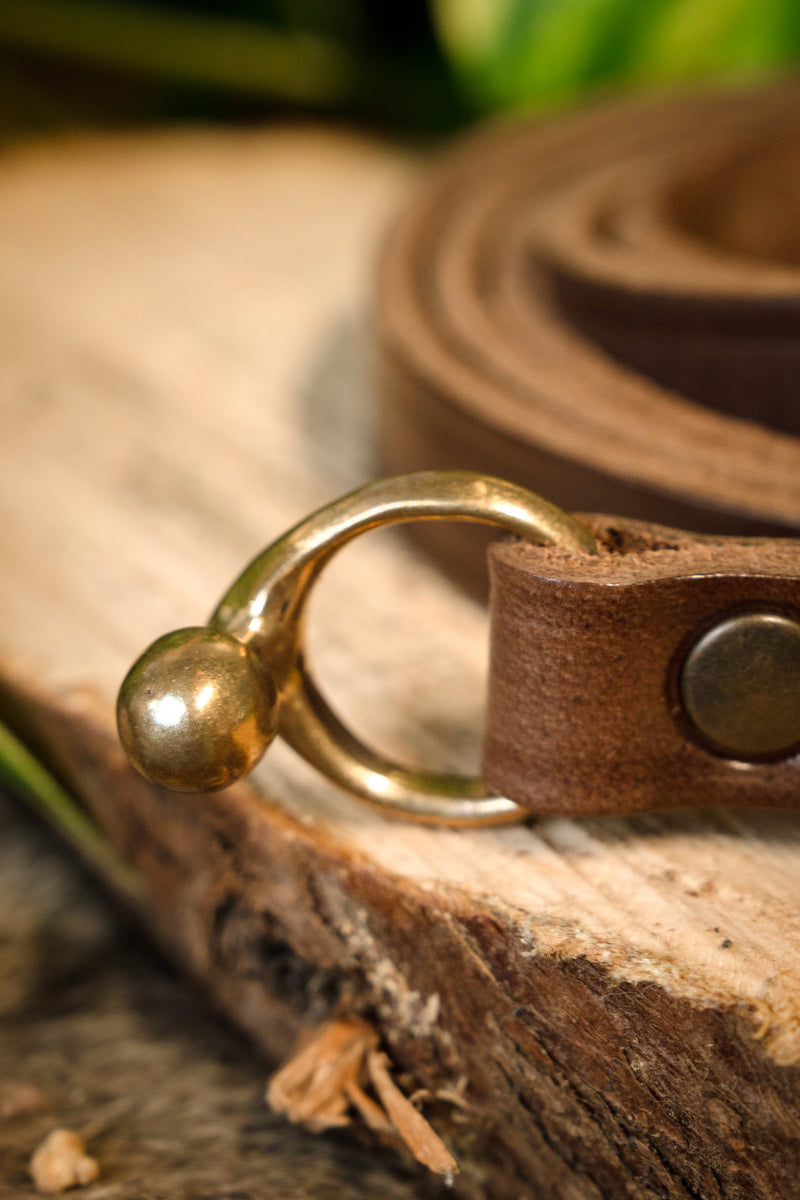 Keltische La Tèneriem met riemhaak, bruin