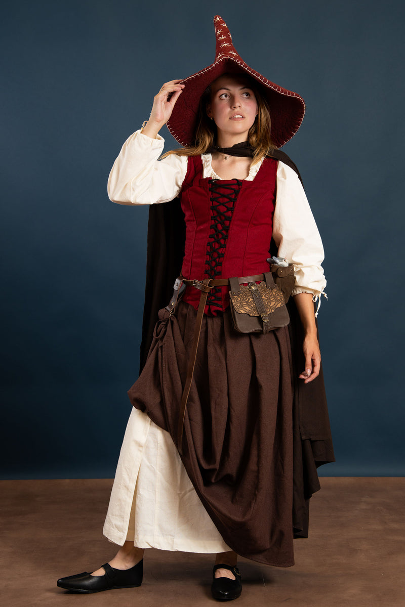 Heksenhoed met sterren, rood, wolvilt