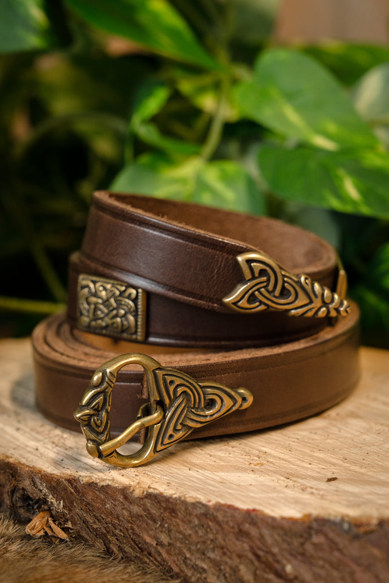 Vikingriem Borre stijl deluxe, 165 cm, bruin