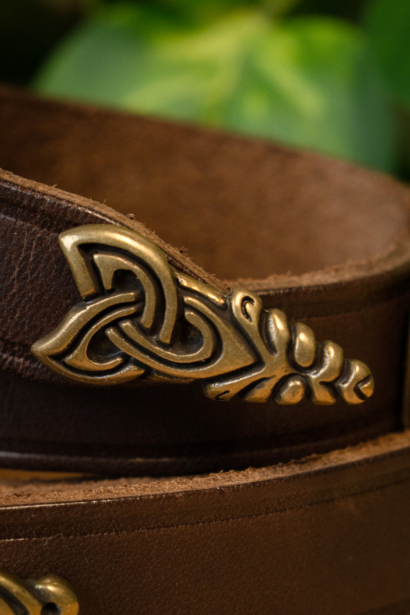 Cinturón vikingo Borre estilo deluxe, 165 cm, marrón 