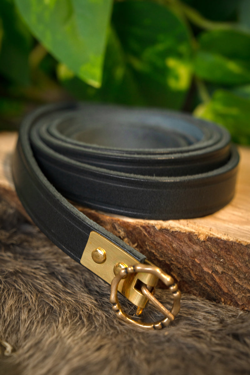 cinturón de Anjou del siglo XV, negro, 150 cm 