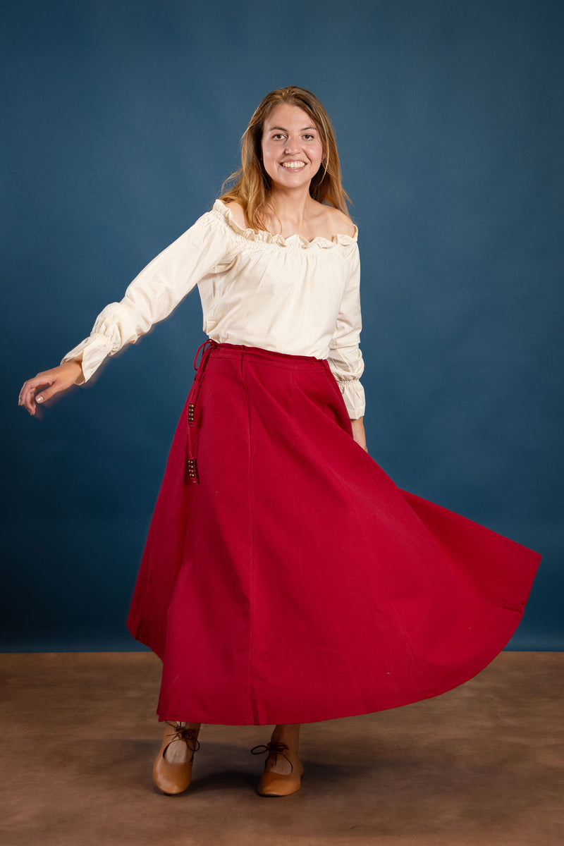 Médiévale jupe Mélisende, rouge 