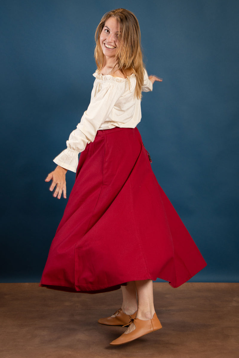 Médiévale jupe Mélisende, rouge 