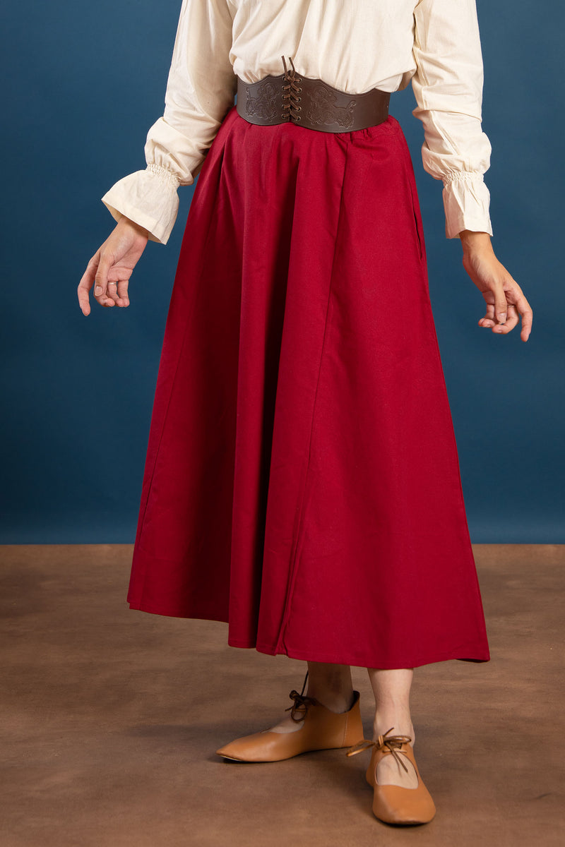 Médiévale jupe Mélisende, rouge 