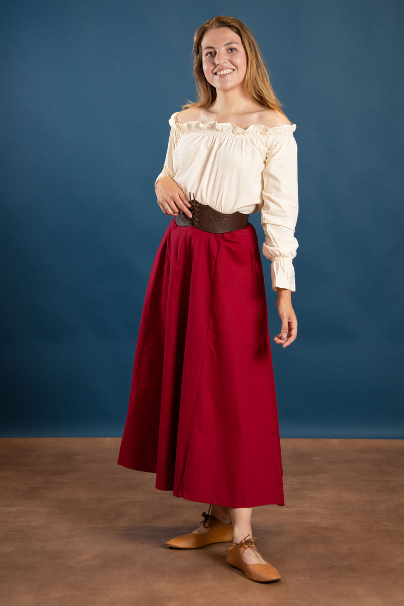 Médiévale jupe Mélisende, rouge 