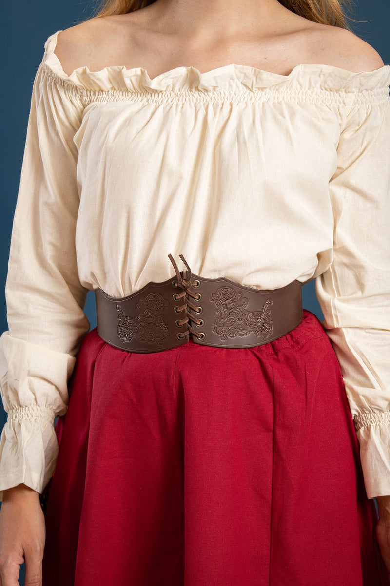 Ceinture de corset Bertholdin B avec motif viking, brun 