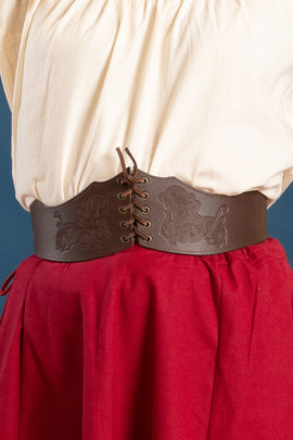 Ceinture de corset Bertholdin B avec motif viking, brun 