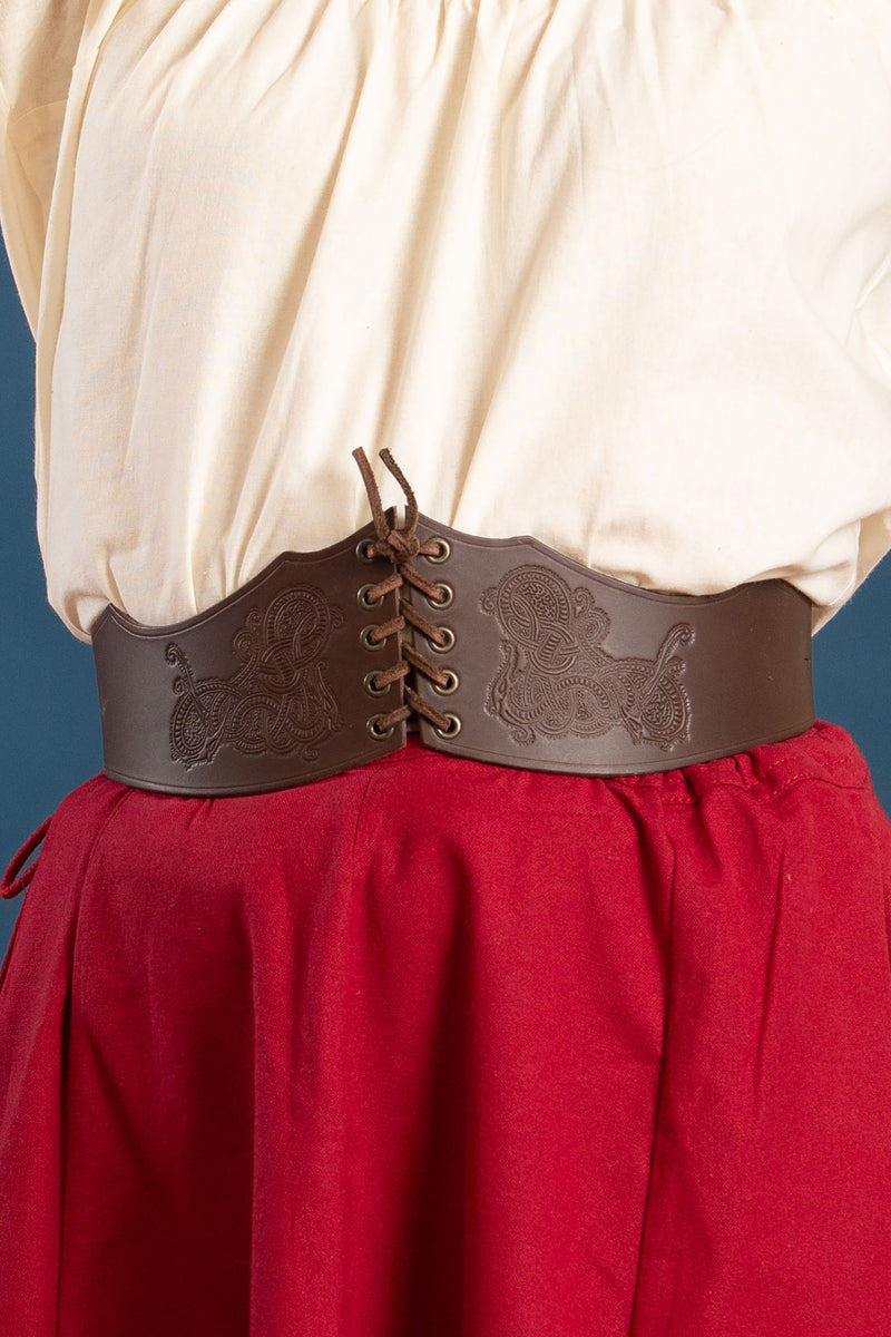 Ceinture de corset Bertholdin B avec motif viking, brun 