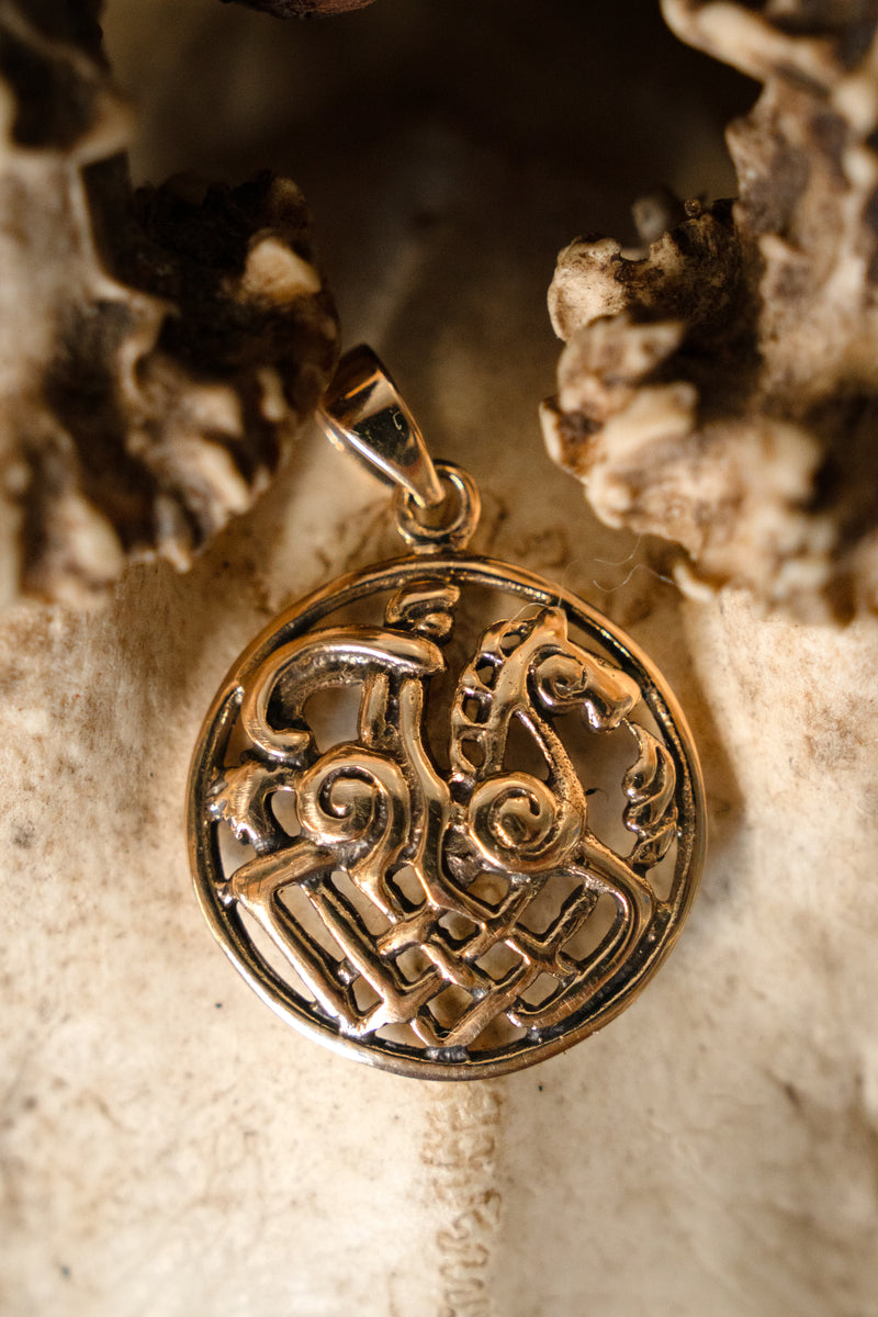 Bronzen Vikinghanger Odin op Sleipnir, brons