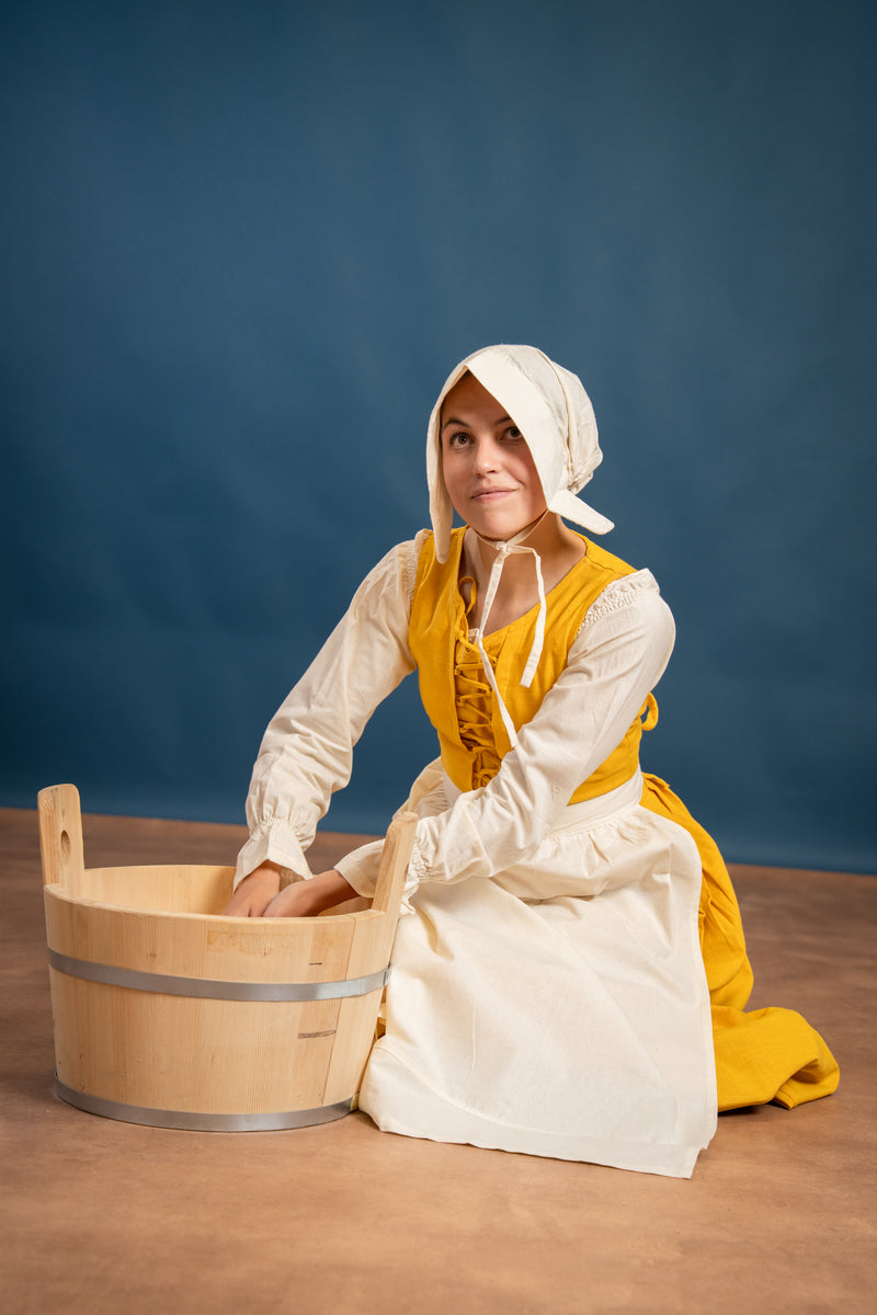 Middelalderlig kvindehætte Greta, Creme